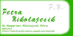 petra mikolajcsik business card